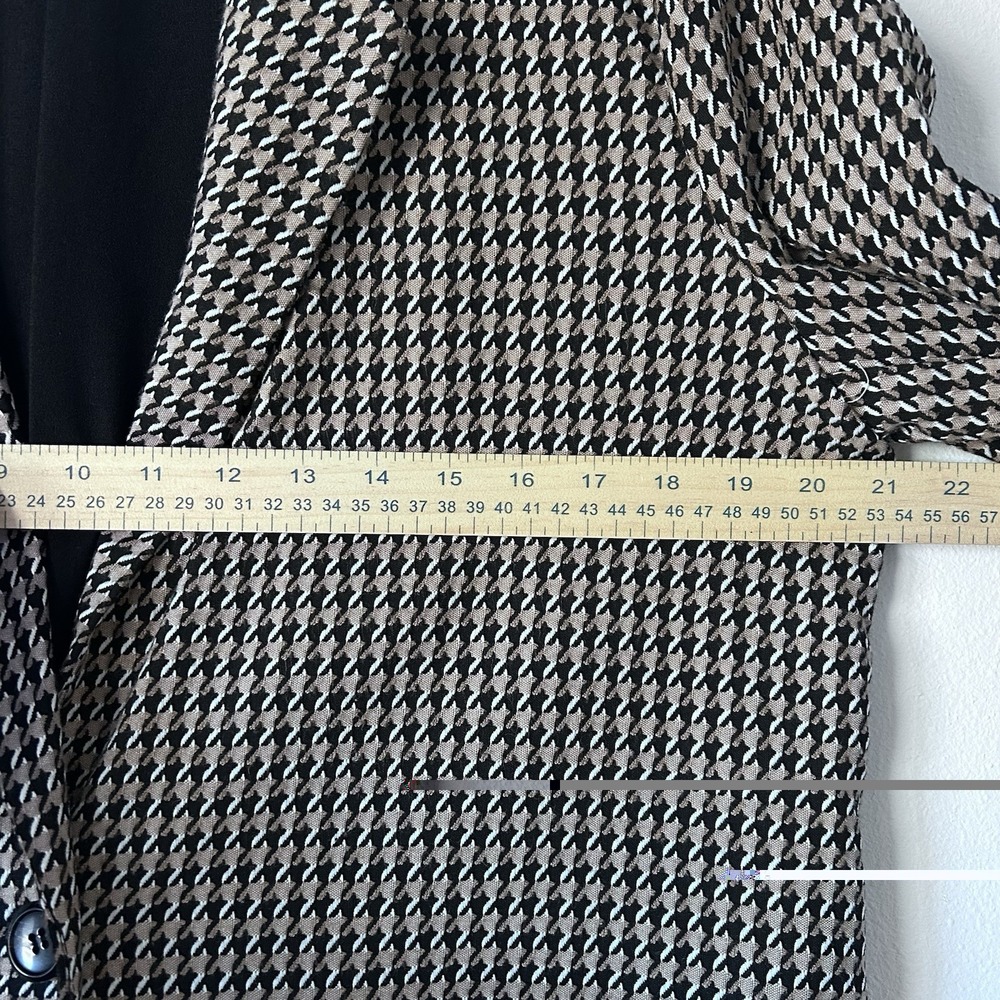 Sanctuary Carly Coat Longline Blazer Jacket Saddle Houndstooth Oversized Size L - Picture 11 of 13
